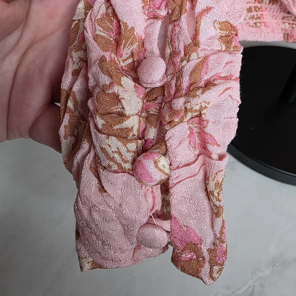 NEW Free People Hilary‎ Floral Pink Women's Top Size Medium